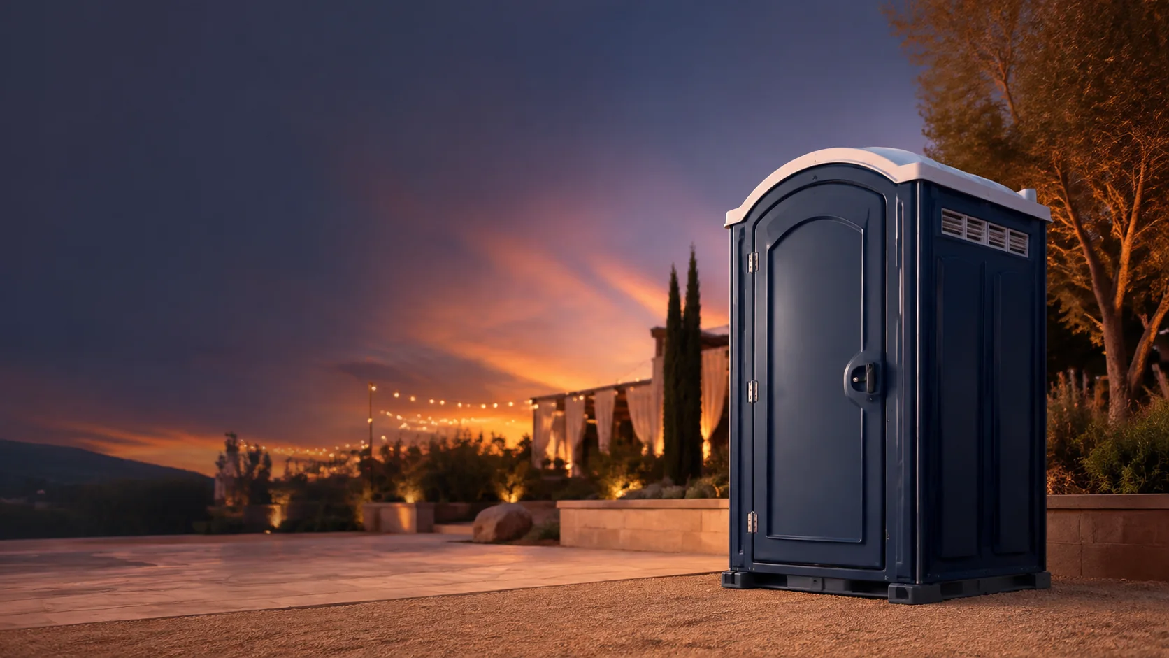 Portable restroom shown for rental planning in Oak Lawn, IL